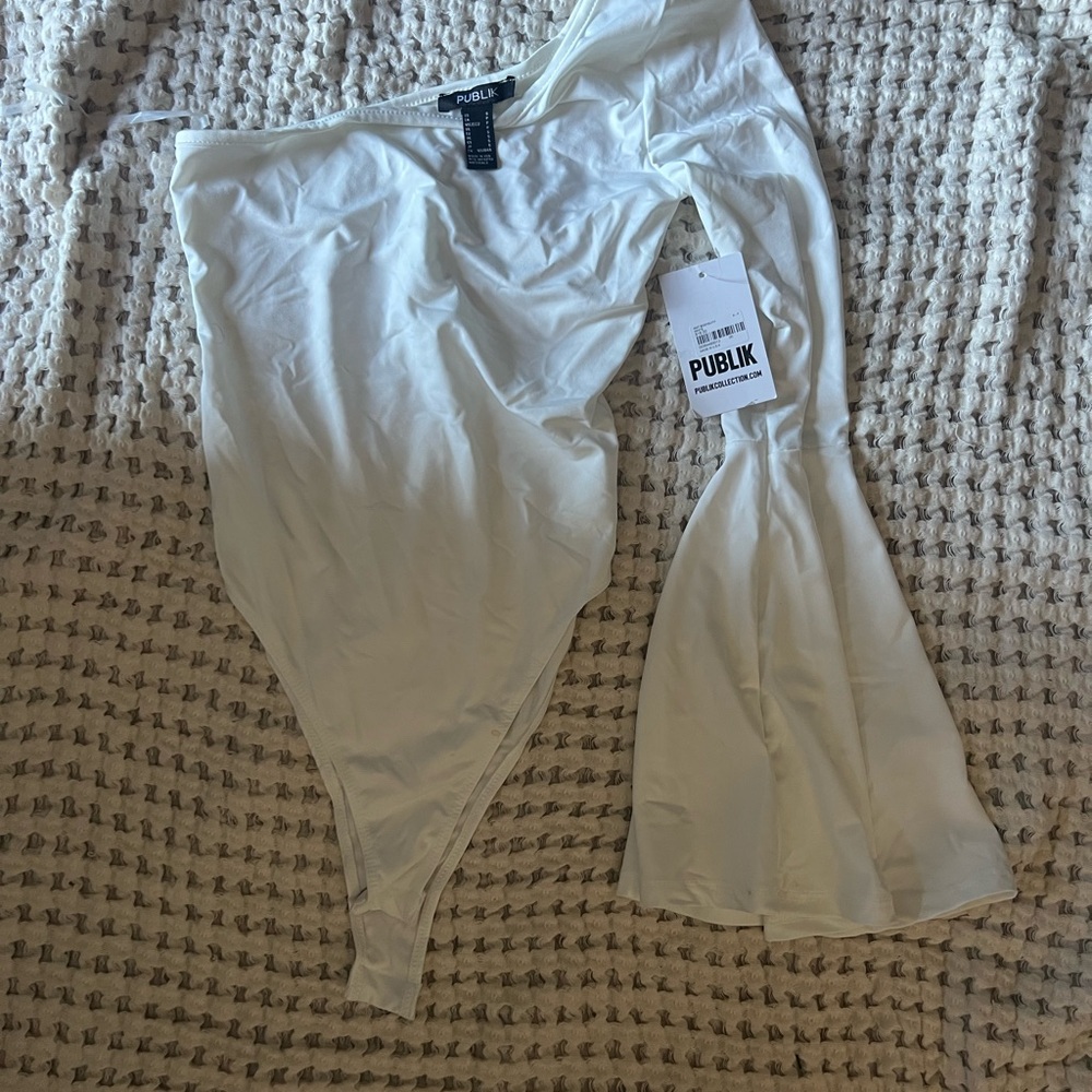 Publik Cream Off-Shoulder Bodysuit